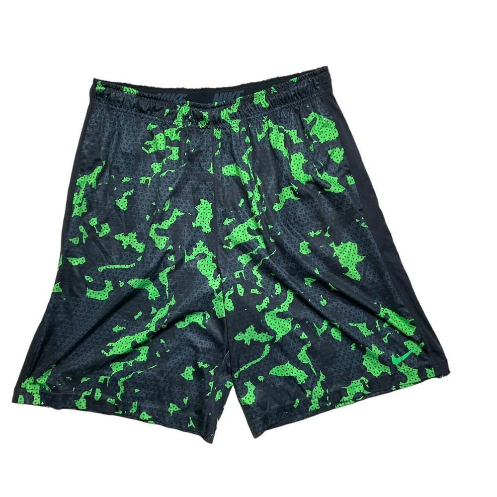 🟢 Nike Dri-FIT Compression Lined Shorts Green Black Camo | Size Medium
